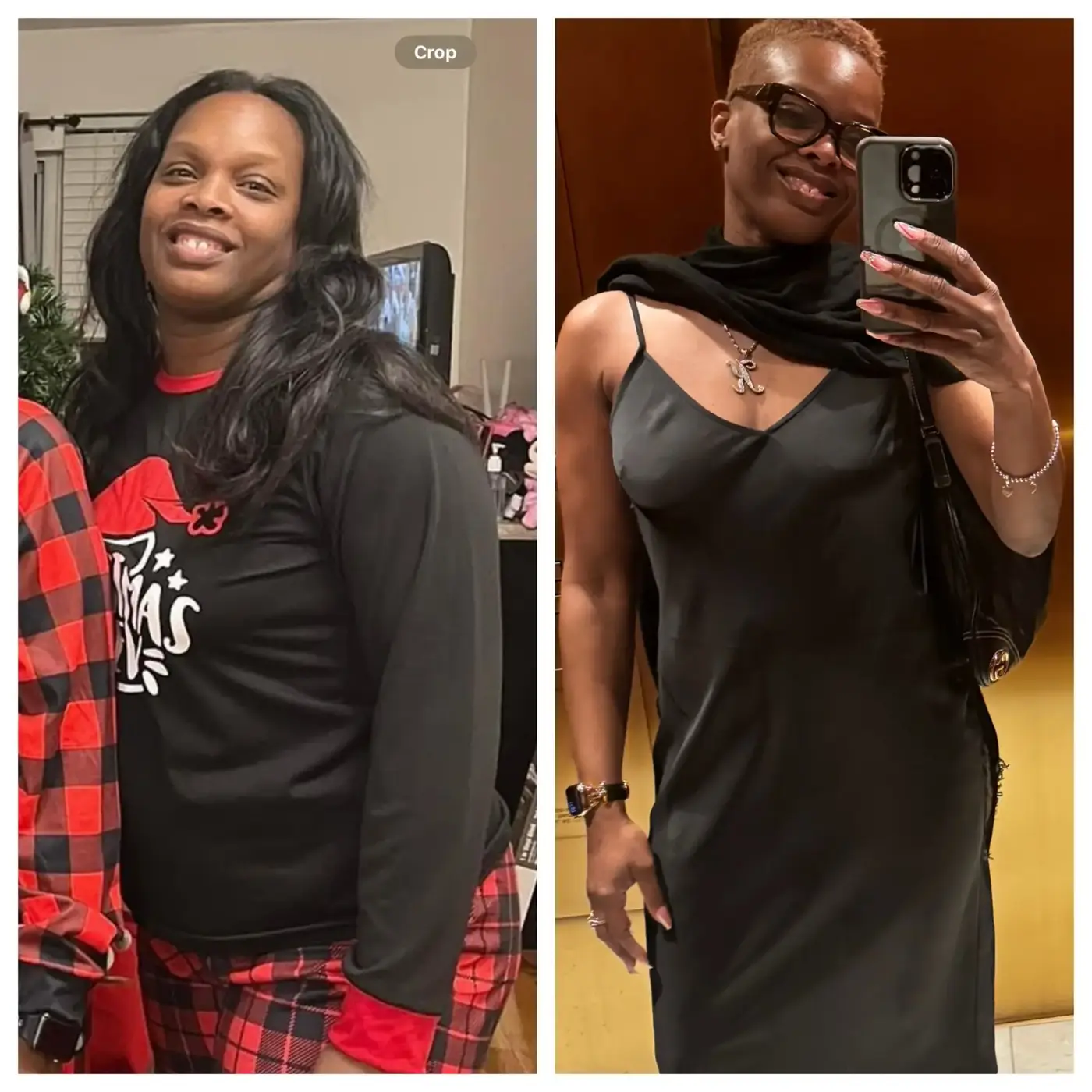 Customer before-and-after transformation photo 4: before on the left, after on the right