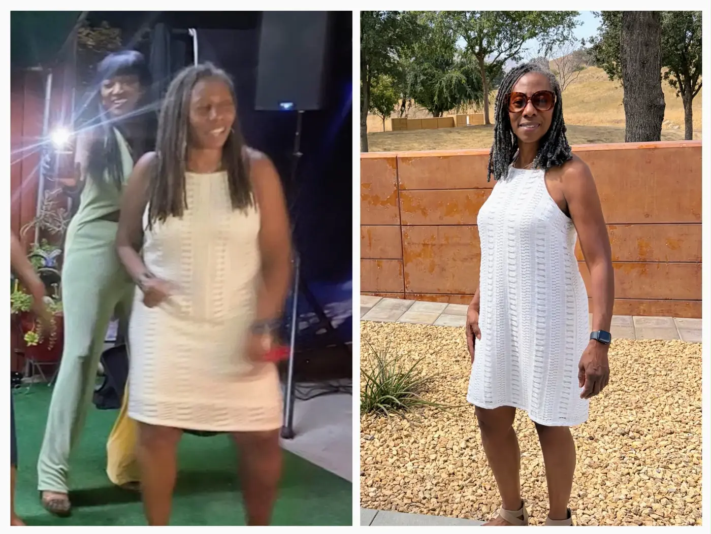 Customer before-and-after transformation photo 3: before on the left, after on the right
