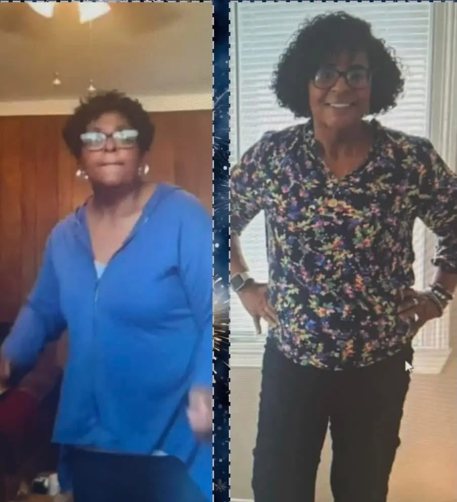 Customer before-and-after transformation photo 6: before on the left, after on the right